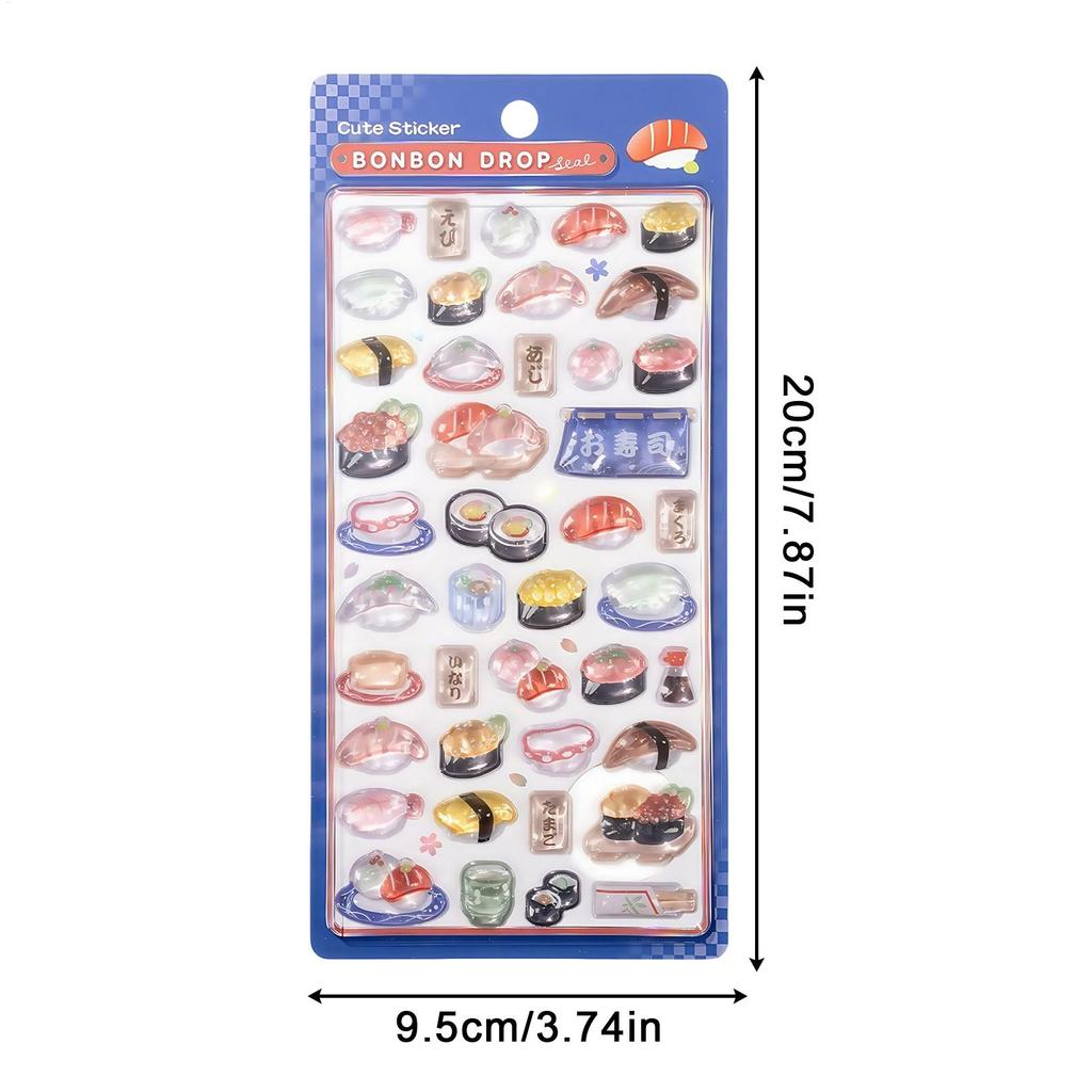 3D Cartoon Relief Sticker Assorted Style 3D Cartoon Relief Sticker Japanese style Shiba Inu sushi DIY Crystal Jelly Patch