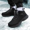 Fashion Men Winter Snow Boots Lace Up Fashion Leather Sneakers Super Warm Boots Outdoor Hiking Boots Work Cotton Shoes for Men
