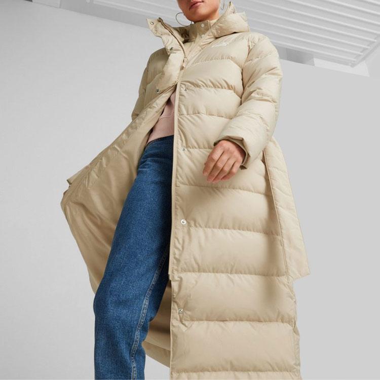 Puma Пуховик с капюшоном и логотипом, женская куртка, желтая 672278-67