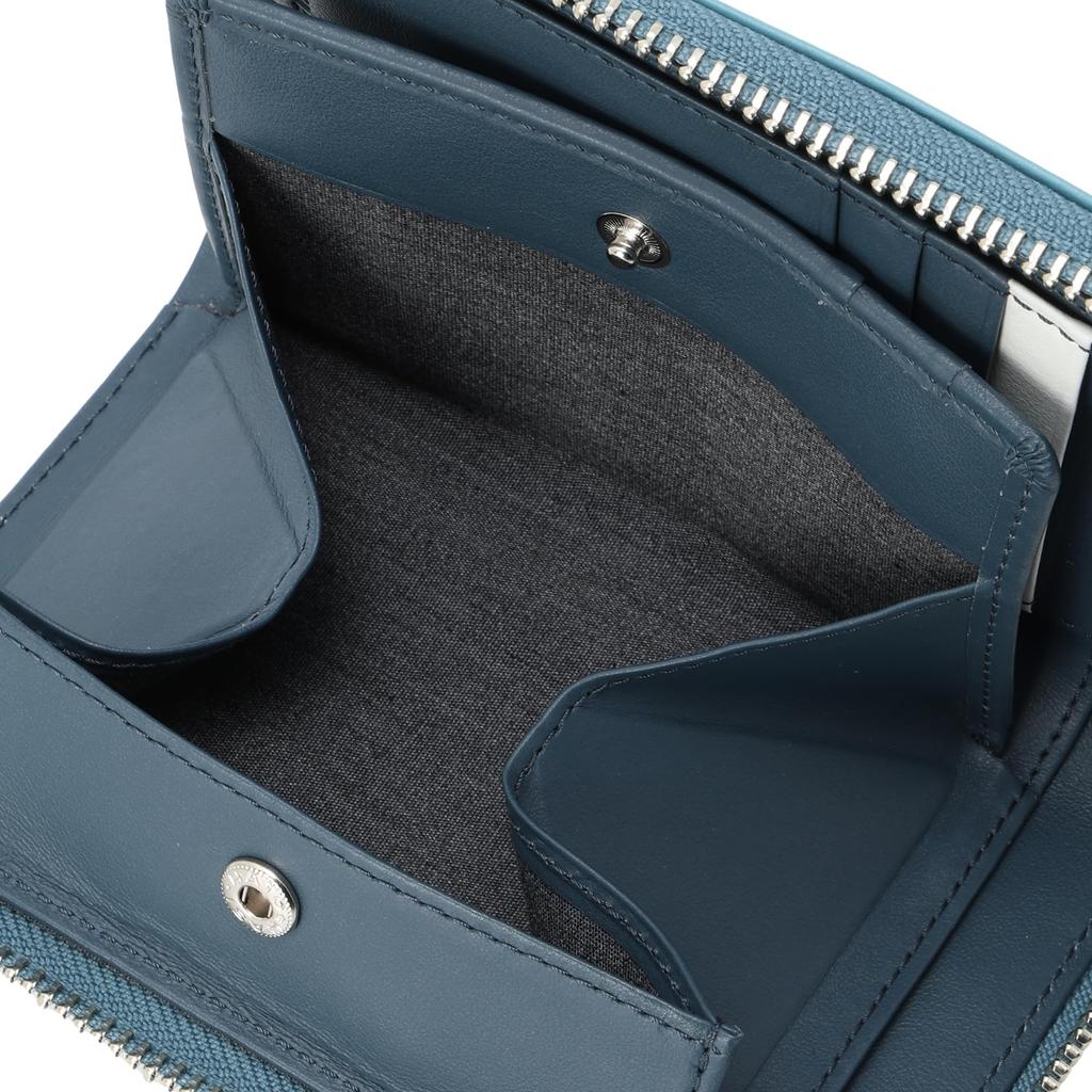 Кошелек Katharine Hamnett London VITA, Итальянская кожа без хрома, Большая молния, Кошелек среднего размера с отделением для мелочи-коробкой, Небесно-голубой, 490-50901