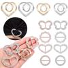 Heart Shape Rhinestone T-Shirt Clip Decorative Buckle Ring Clip Buckle Round Circle Scarf Ring