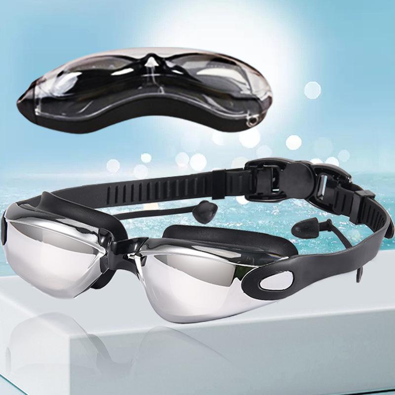 Professional Competition Swim Goggles Silicone PC Lens Anti-Fog Waterproof UV Protection Wide View Adjustable Lightweight
