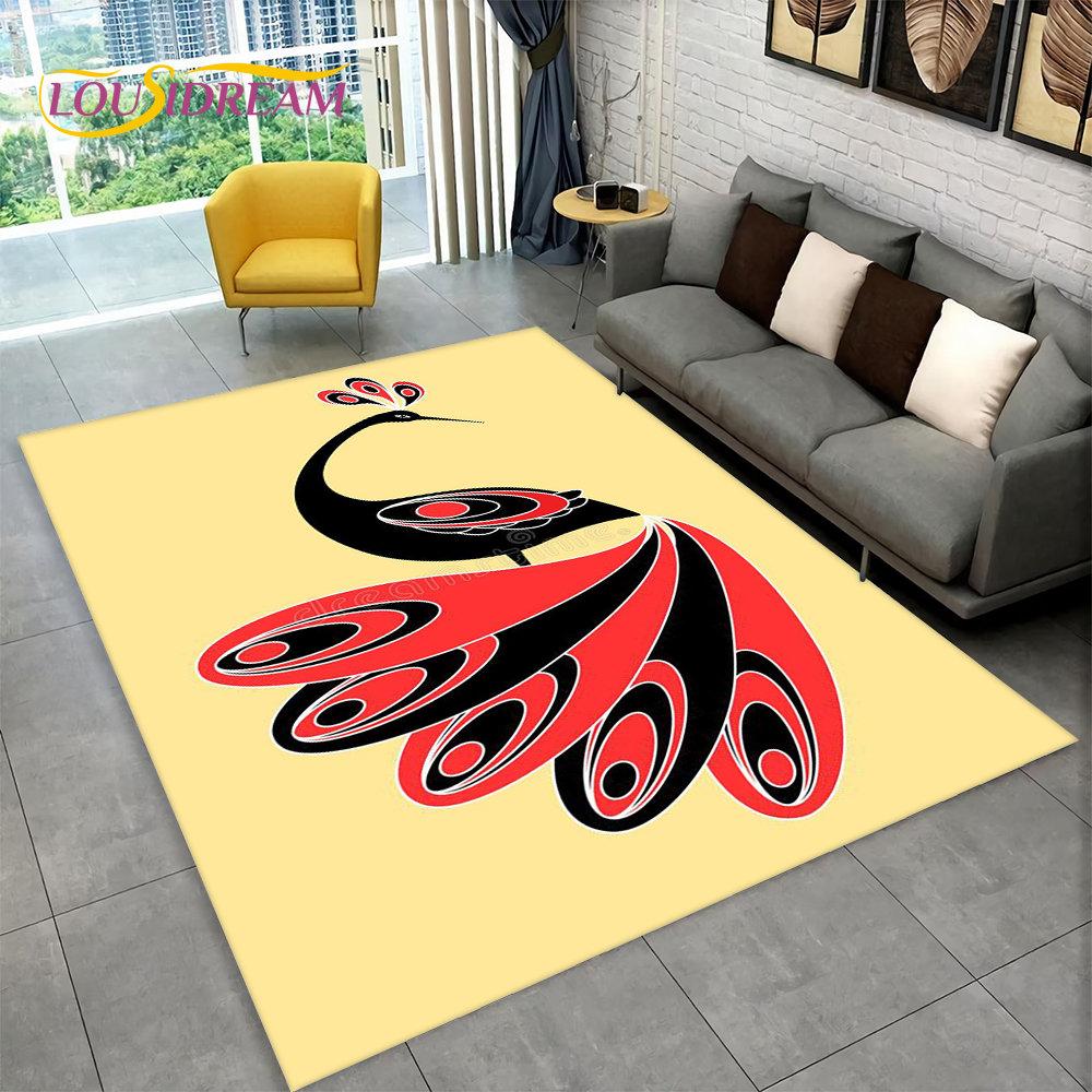 3D изысканный коврик с изображением павлина, коврик для дома, гостиной, спальни, дивана, коврик для кухни, украшение для кухни, нескользящие коврики