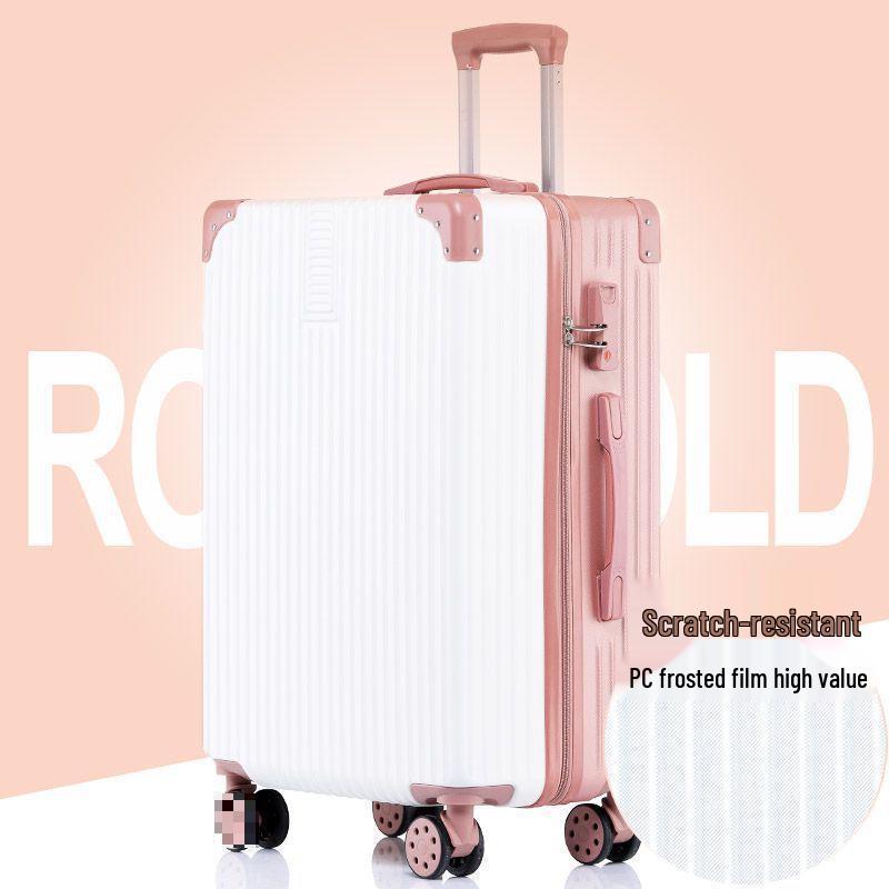 Унисекс чемодан для путешествий в корейском стиле: Универсальные колеса, Большая вместимость, Кожа, Кодовый замок, Алюминиевая рама