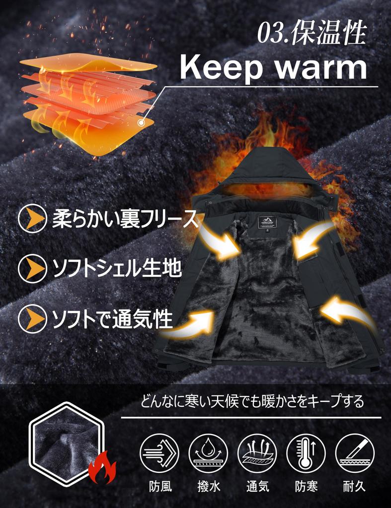 MAGCOMSEN Winter Mountain Cold Weather Jacket for and Outdoor with Detachable Dark CN 2XL Size Men's Parka, Water-Repellent, Motorcycles, Skiing,