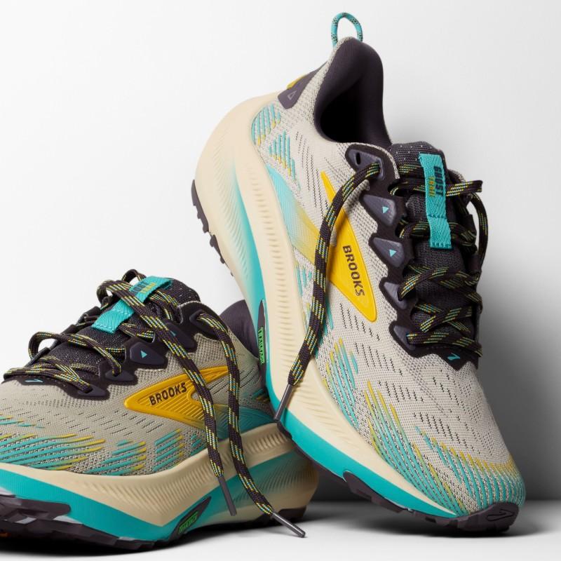 Brooks Ghost Trail sneakers TrailTack Green Rubber Bleached Sand/Rabbit/Bluefish