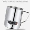 350/600ml/1000ml Milk Frothing Pitcher Coffee Mug Drinkware Temperature Display Stainless Steel Milk Frother Jug Cup for Latte