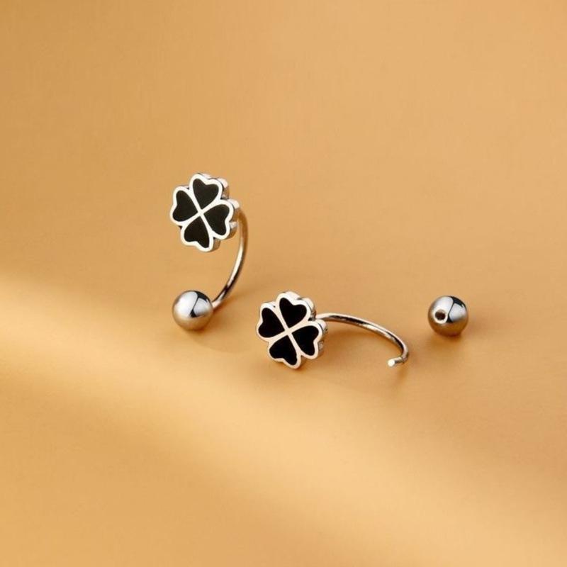 Нежные серьги с четырьмя листочками клевера, темпераментные серьги с винтовой застежкой, простые роскошные серьги, серьги, серьги, персонализированные женские серьги