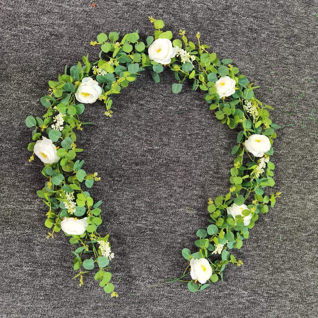 Шелковые искусственные цветы, виноградная лоза, подвесные цветы для стены, рождественские искусственные растения из ротанга, гирлянда из листьев