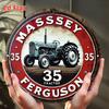 D FlatМашиностроительный трактор Massey Ferguson Настенное искусство Винтажный декор сельскохозяйственной техники Прочный алюминиевый знак с дизайном трактора Идеальный