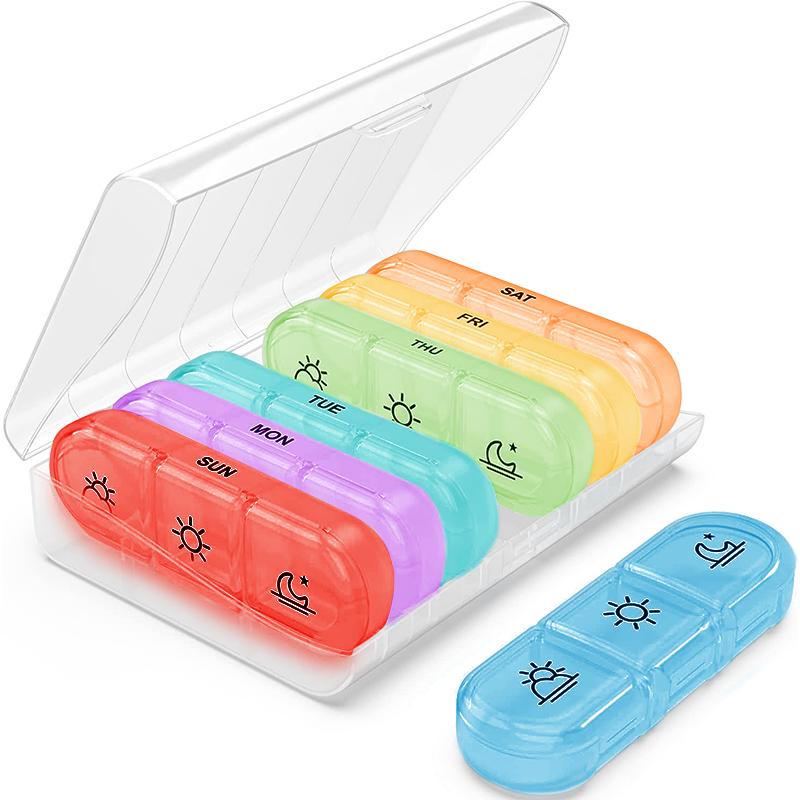Еженедельный органайзер для таблеток на 3 раза в день, большая 7-дневная таблетка с отдельными контейнерами, портативная таблетка для витаминов/рыбьего жира