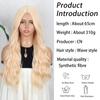 MISS WIG Long Blonde Wigs for Women Natural Synthetic Hair Ombre Blonde Wig with Dark Roots Synthetic Wig Loose Wavy Wigs Heat Resistant