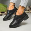 2024 New Shoes Female Lace Up Women's Pumps Autumn Round Toe Solid Outdoor Casual Low Heel Large Size Shoes Zapatos De Mujer