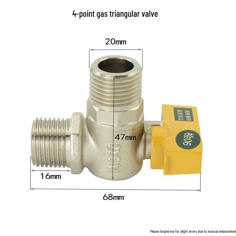 M18 Male Thread Ball Valve for Gas Stove & Water Heater 4/6-Point Union