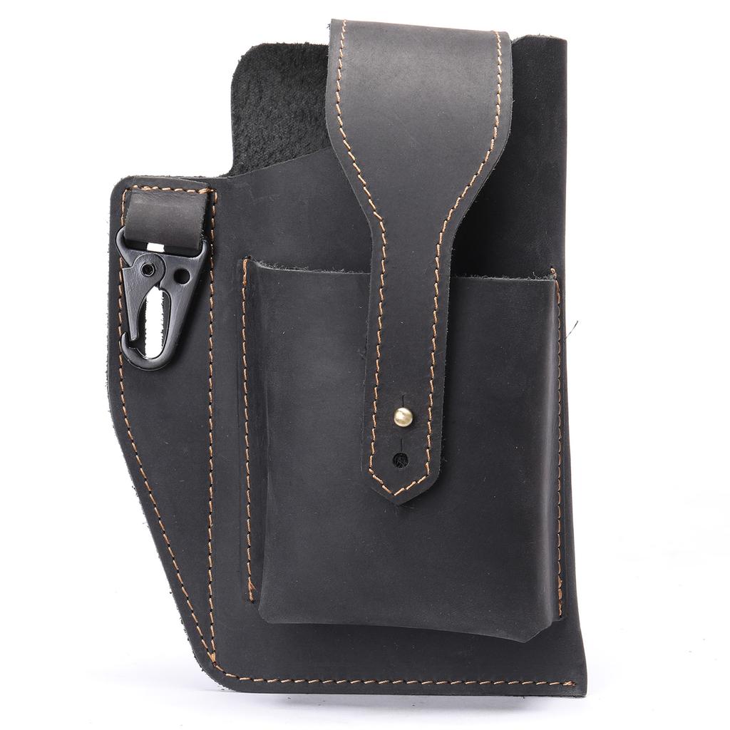 MVA Leather Phone Holster for Men Belt Loop Multitool Sheath with Key Holder Tactica Waist Bag with Phone Holsters 9064