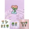 Trendy Cartoon Character Green Plant Brooches Versatile Metal Pins For Unisex Fashion Statement