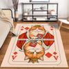 "King Cat Playing Card Design Carpet with Crown and Red Accents" Suitable for use as an anti-slip for living room bedroom sofas