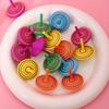 10 шт. Мини-радужный деревянный волчок, настольные пальчиковые игрушки для детей, подарки на день рождения, подарки на детский праздник, наполнители для пиньяты