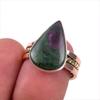 Ruby In Zoisite Handmade Lab-Created 925 Sterling Silver Two Tone Ring S.6 I4D46
