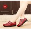 Женские нескользящие туфли на плоской подошве из натуральной кожи: Большие размеры, модели весна/осень/весна, для людей среднего возраста/пожилых людей, доступны теплые зимние варианты.