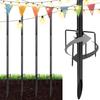 4 Pcs String Light Hook Poles Stakes with Stability 5-Pronged Base Support Bracket Patio Banner Lantern Hanging Stand Poles