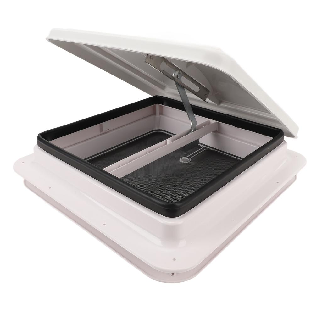 Люк на крышу автодома 13,39x13,39 дюйма Белый Вентиляционная крышка на потолок автодома с сеткой и опорной стойкой для прицепа, каравана