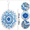 2D Mandala Flower Metal Wind Spinner - Blue & White Kinetic Hanging Decor for Indoor/Outdoor Use, Perfect Christmas & Thanksgiving Gift