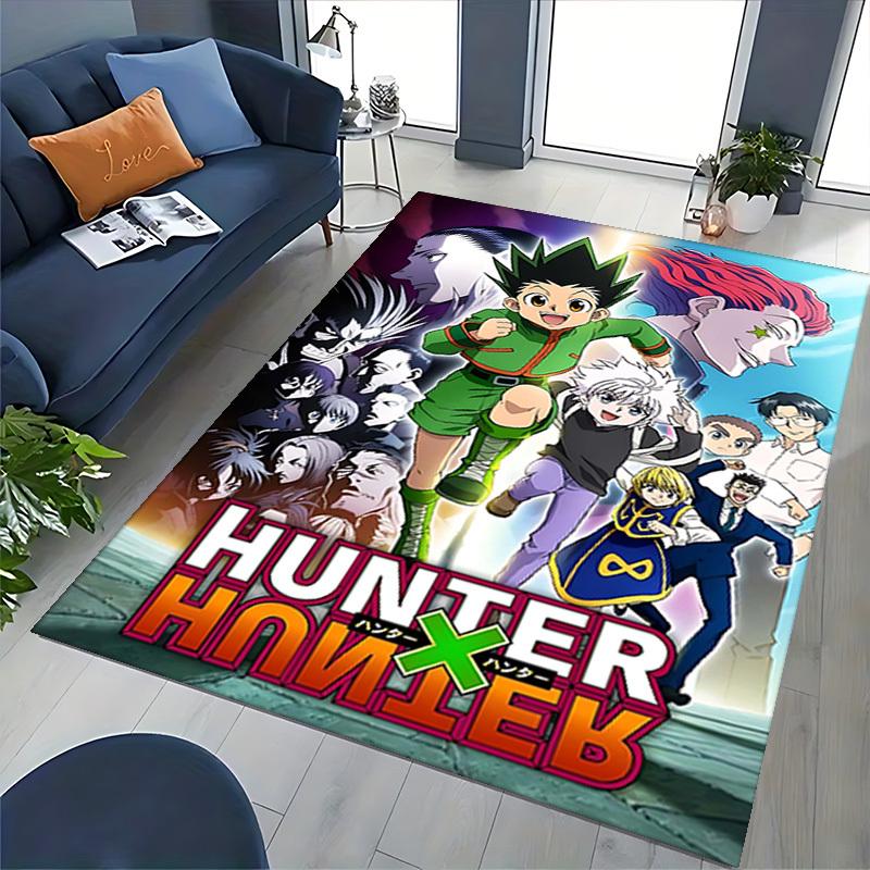 1 шт. Коврик для офисного кресла с персонажами аниме Hunter x Hunter - Противоскользящий ковер для стола, Декор в тематике аниме, Идея подарка для фанатов.U040