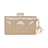 Dior Lady  Fashion Elegant Woven Pattern Patent Calfskin Card Holder Women Card Holder Beige S0074OVRB-M116
