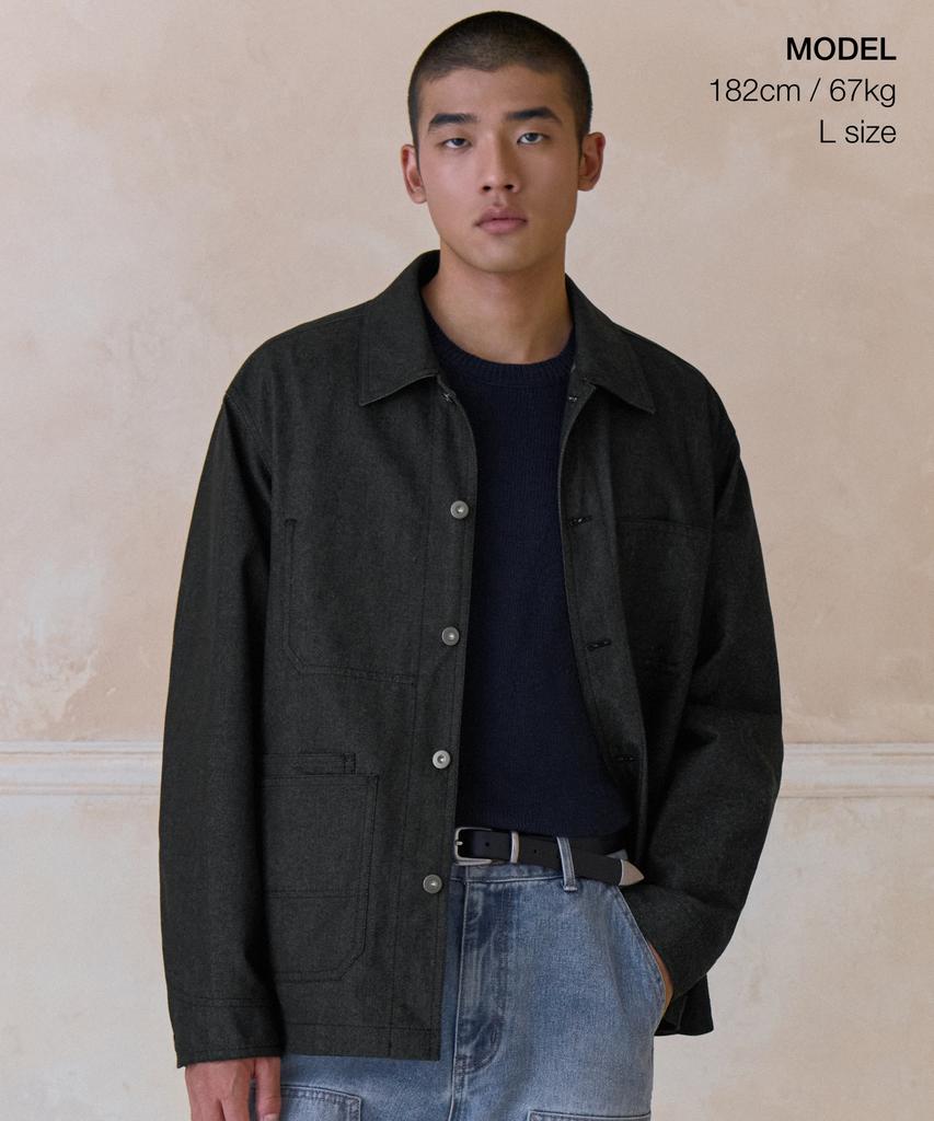 Musinsa Standard Denim-Like Chore Jacket [Black]