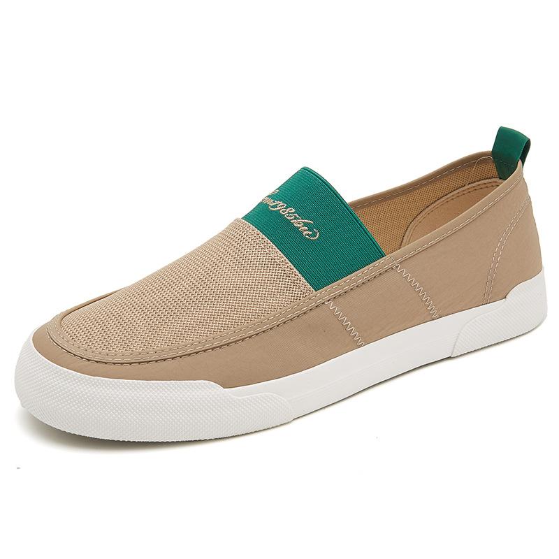 Новые летние мужские туфли, модные, удобные и универсальные, дышащие, с низким верхом, плоской подошвой, с одной педалью, сетчатые вставки