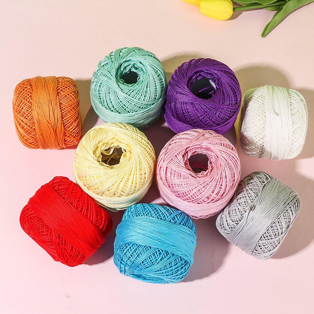 Легкая пряжа из чистого хлопка с кружевом для вязания крючком и спицами - Доступно несколько цветов
