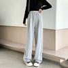 2026 Womens High-Waisted Wide-Leg Wool-Blend Flared Trousers Thickened Fleece-Lined Fall Winter Pants