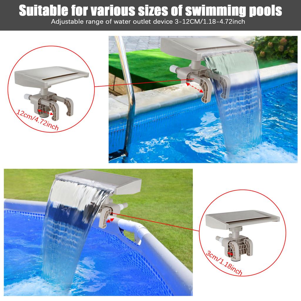 Pool Waterfall Relaxing Waterfall Cascade Ground Swimming Pool Fountain Spillway Attachment Detachable PVC Pool Cascade