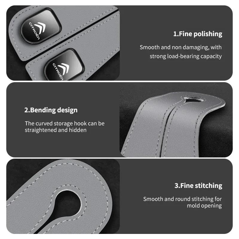 AOU4 Car Seat Hook Headrest Hanger Two Head Seat Back Organizer Hook For Citroen C5 C1 C2 C6 C4L DS3 DS4 DS5 C-Elysee Grand Berlingo