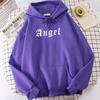 Angel Creativity Letter Printing Hoodies Male Funny Fashionsweatshirt Novelty Shoulder Drop Clothing Harajuku Hooded Hoodie Men