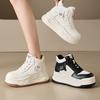 Увеличивают внутреннюю высоту повседневные маленькие белые туфли на высокой платформе спортивные туфли для пап детские новые универсальные кожаные женские туфли