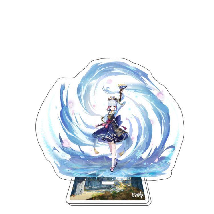 Игра Genshin Impact Стенд для фигурки Модель Игрушка 15 см Кэцин Шэнь Хэ Аратаки Итто Акриловая пластина с фигуркой Настольное украшение Подарок