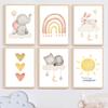 Elephant Rabbit Cat Sun Rainbow Moon Star Cloud Boho Wall Art Canvas Painting Posters And Prints Wall Pictures Kids Room Decor