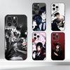 Черный чехол для телефона B-ButlerS (Аниме) для iPhone 17,16,15,14,13,12,11 Plus,Pro Max,XS, Мягкий силиконовый черный чехол