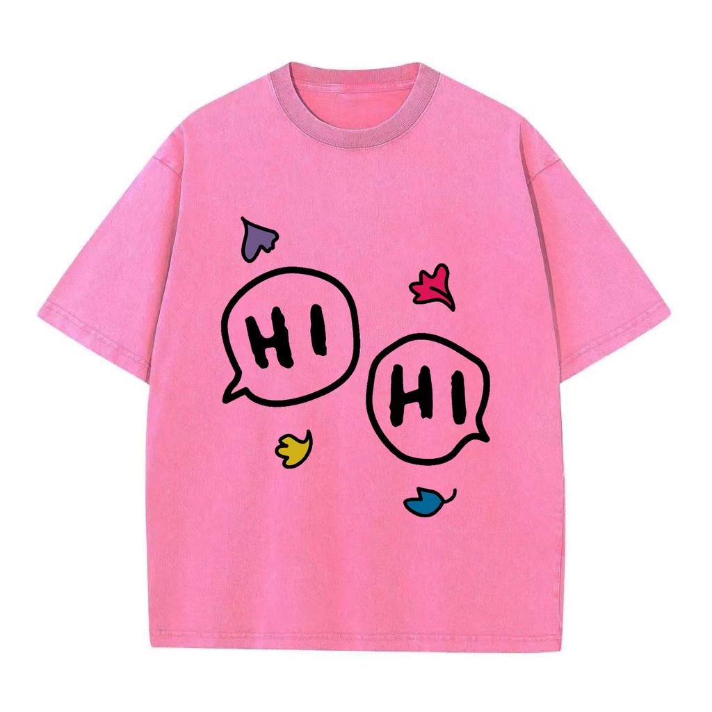 Футболка Heartstopper Hi Oversize Женская футболка Одежда Футболка Heartstopper Hi Женская футболка Ретро-стираемая винтажная футболка