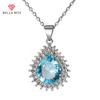 Роскошные синие капли воды CZ кулон ожерелья для женщин нежные аксессуары для дня рождения подарок женские модные украшения