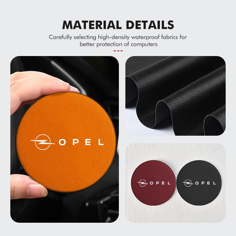 2pcs Suede Car Coaster Water Cup Drink Holder Mat Anti-Slip Pad For Opel Corsa Mokka Astra Cascada Adam Insignia Meriva Vectra