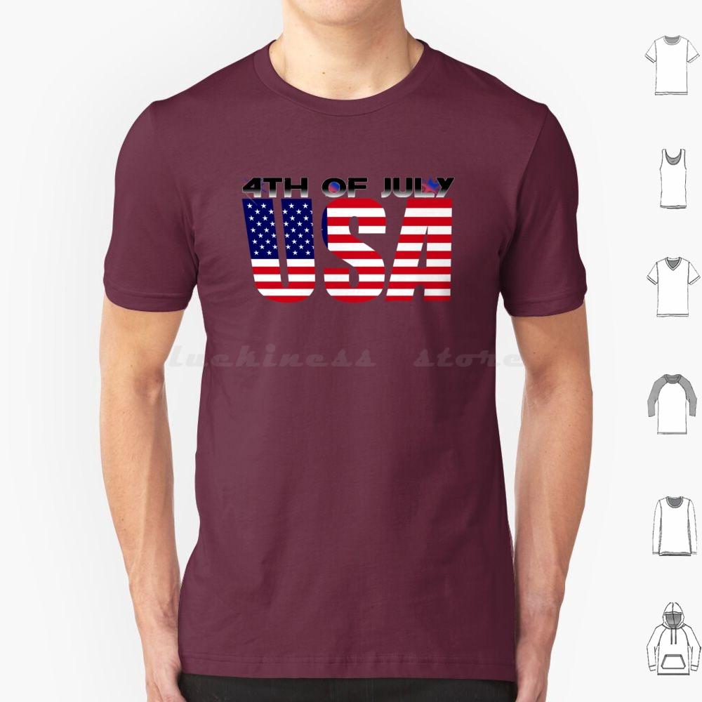 Футболка 4 июля Хлопок Мужская Женская DIY Печать День 4 июля США Американская Гордость Красный Белый Синий Патриотические Звезды И