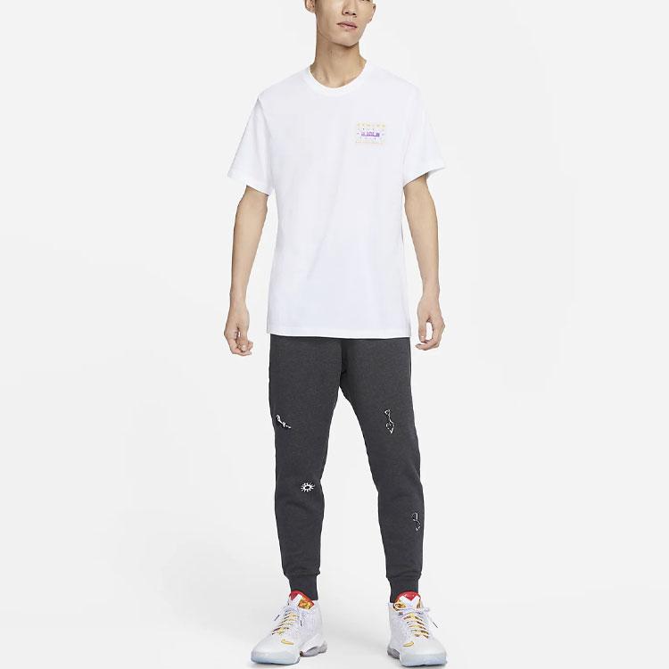 Nike Letter Logo Crew Neck Pullover Short Sleeve T-Shirt Men Tops White FD0073-100