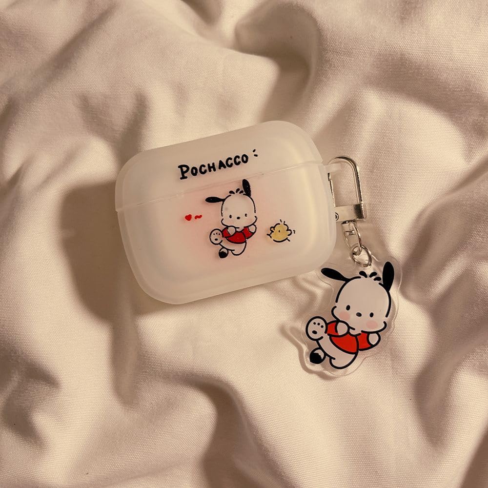 Чехол Pochacco для AirPods 3, чехол для зарядки, силиконовый чехол, защитный чехол Pochacco, ударопрочный, водонепроницаемый, пылезащитный, поддерживает беспроводную зарядку с