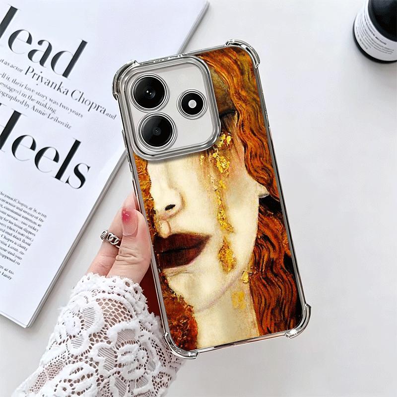 Чехол для телефона с покрытием 'Поцелуй' Густава Климта для Xiaomi Redmi Note 14 15 Pro Plus 13 12 11 11S 11T 10 9S 9 5G, противоударный с Airbag C
