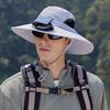 Fan Hat Wide-Brimmed Outdoor Hat with Fan Design Breathable Mesh 3 Gear Adjustable Speed Hiking Cycling Fishing Hat