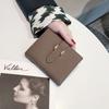 2025 Genuine Leather Women Wallets First Layer of Cowhide Short Purse Branded Design H Hasp Wallet Billfold Without Logo