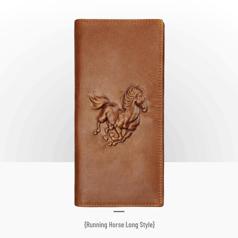 Мужской ретро-кошелек из натуральной кожи с тисненым вручную узором под крокодила, длинный, большой вместимости, с отделениями для нескольких карт.